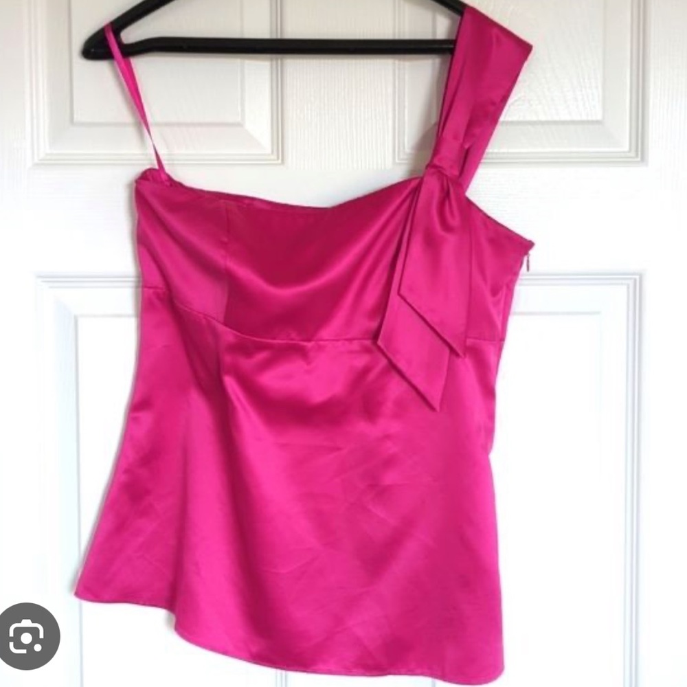 Satin Pink One Shoulder Top